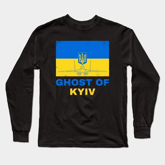 Ghost of Kyiv Long Sleeve T-Shirt by NicGrayTees